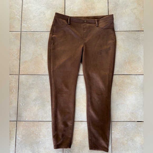 Time and Tru Pants - Time and Tru Brown Faux Suede Stretch Pants